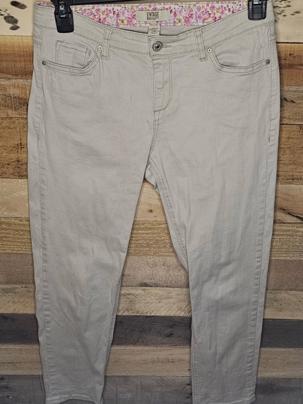 Vintage America Light Beige Skinny Jeans